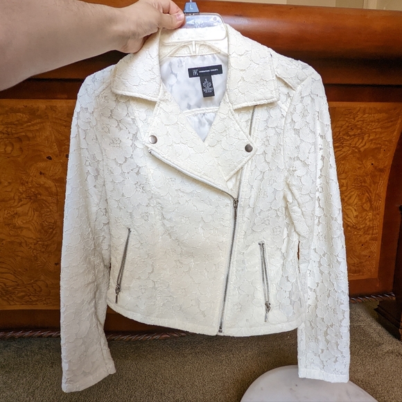 INC International Concepts Jackets & Blazers - International Concepts Lace Moto Jacket, Small